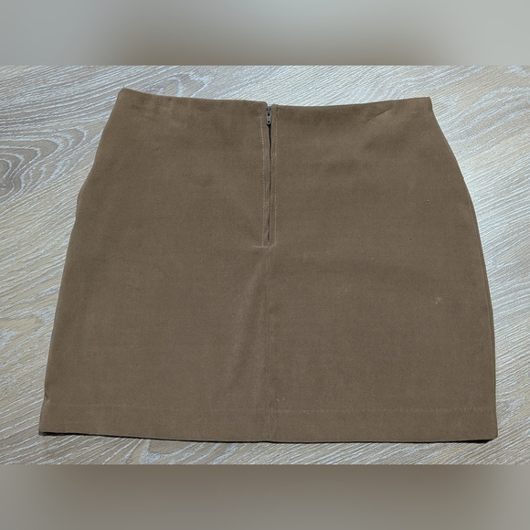 Vintage M Collection Women's Suede Mini Skirt Y2K Taupe Dark Academia - Picture 5 of 8